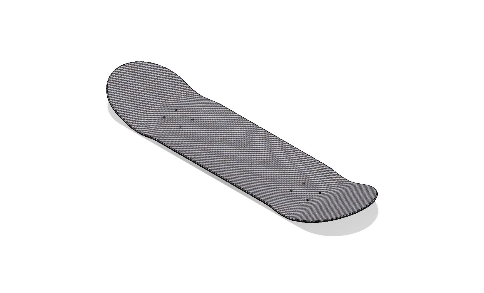 Carbon fiber skateboard deck with isogrid pattern.