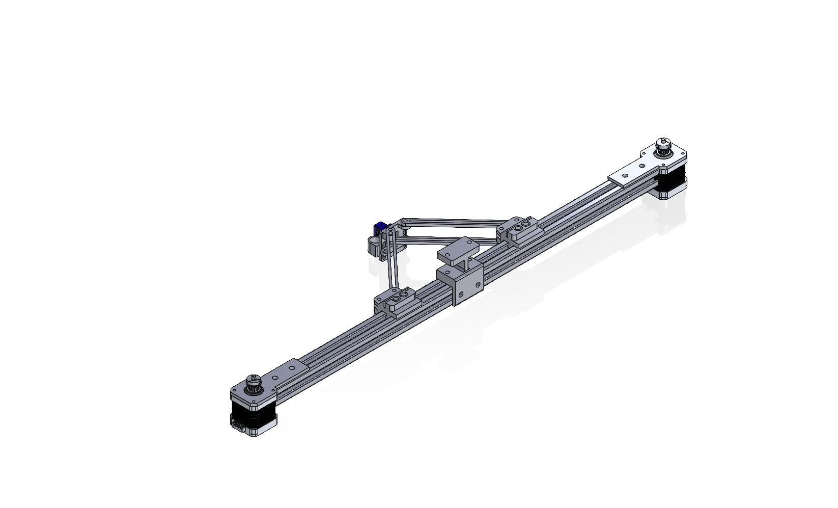 A CAD model of the 2 DOF parallel plotter.