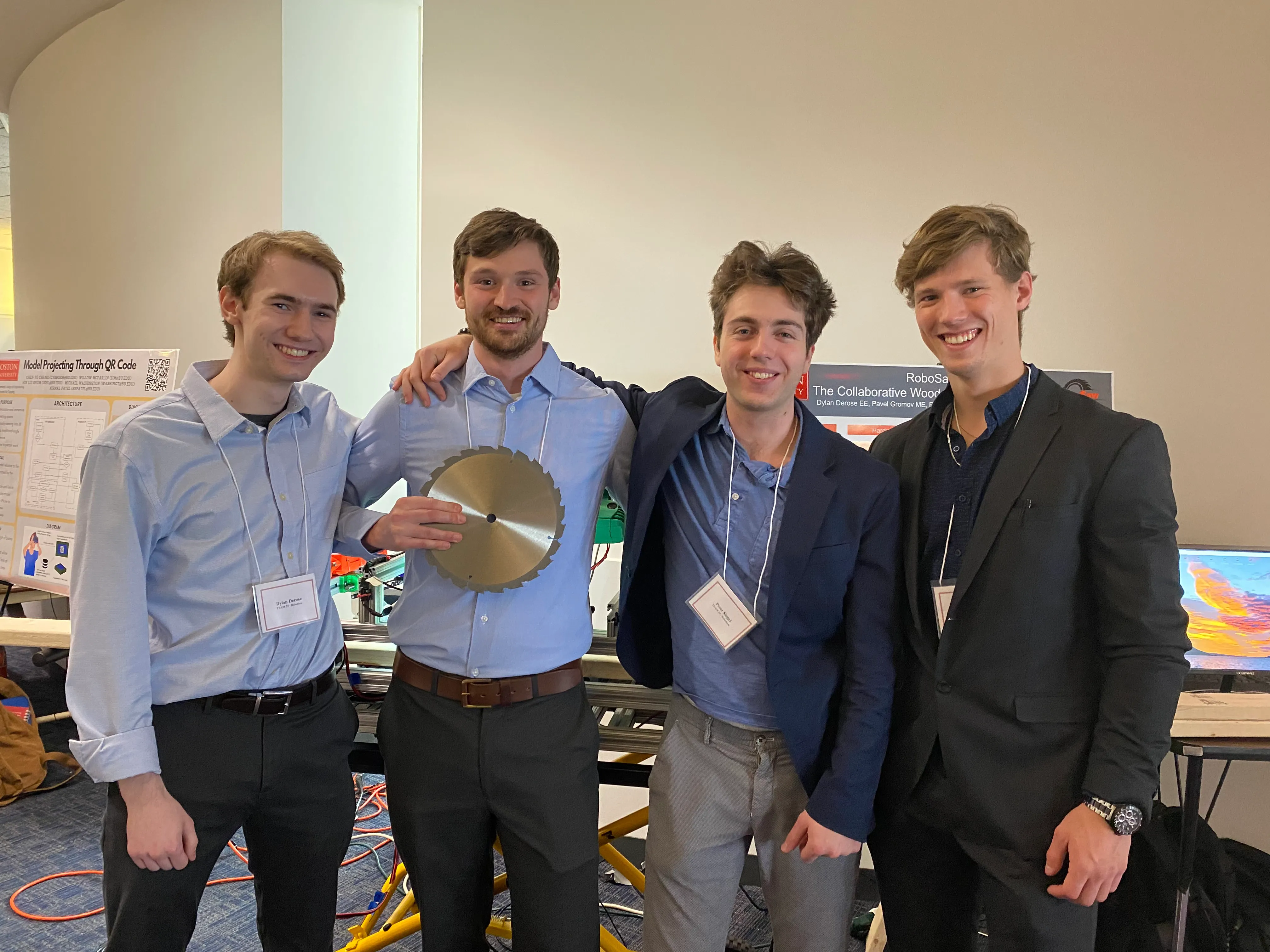 The RoboSaw Team! (Left to right: Dylan Derose, Theodor Waalberg, Peter Siegel, Pavel Gromov).